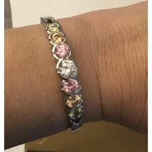 Gorgeous New 9 Carat Multi-Color Sapphire Gemstone Bangle Bracelet